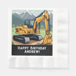 Baggerbaugerät-Digger Geburtstag Serviette