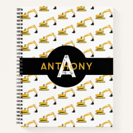 Baggerbaukikidmonogramm Notizbuch