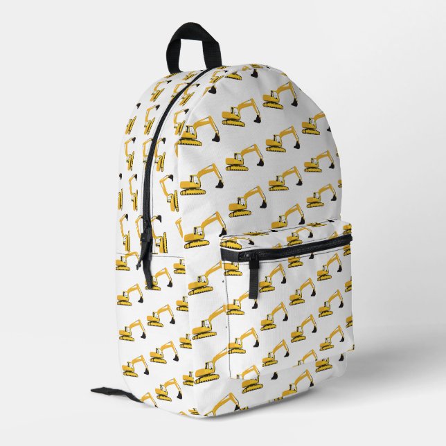 Baggerbauschule für Lkw-Boys Bedruckter Rucksack (Rückseitige Ecke links)