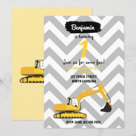 Baggerbauwagen - Einladung zum Geburtstag