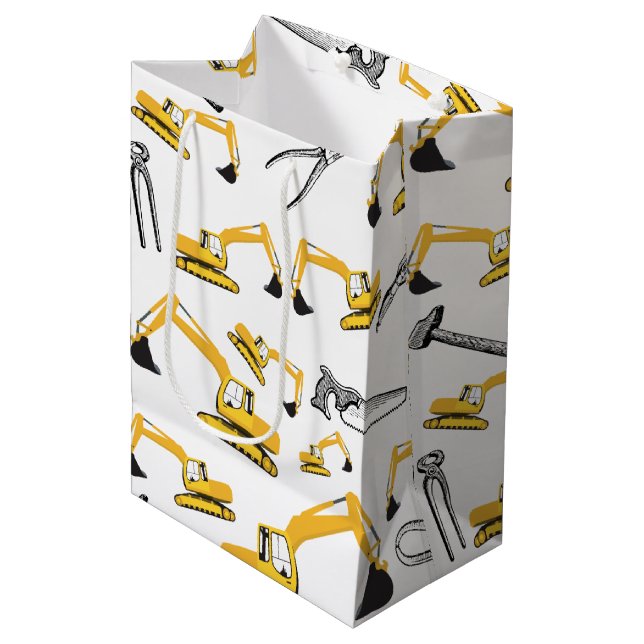 Baggerbauweise Mittlere Geschenktüte (Vorderseite Schrägansicht)
