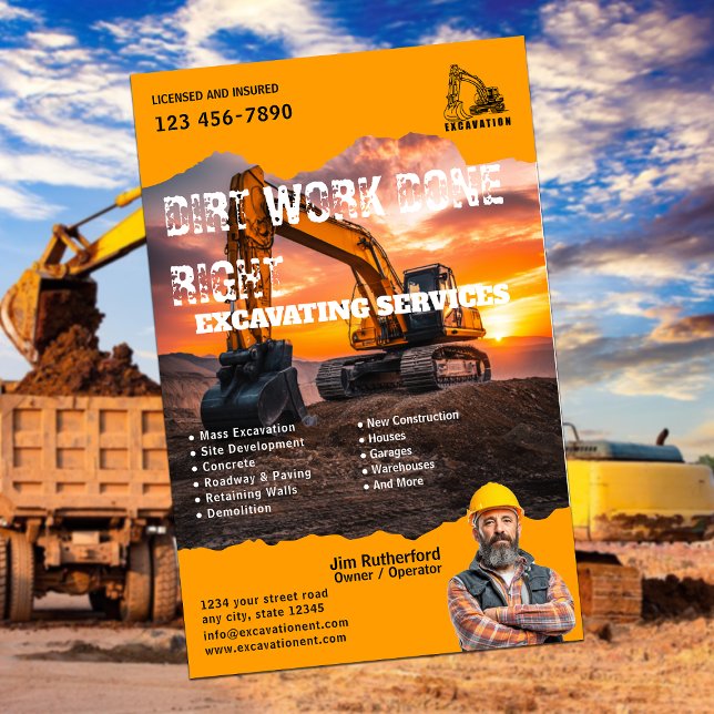 Baggerdienstleistungen Flyer (Von Creator hochgeladen)