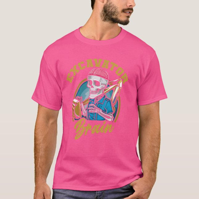 Baggerfahrer Skelett Bagger Schwer - Bagger T-Shirt (Vorderseite)