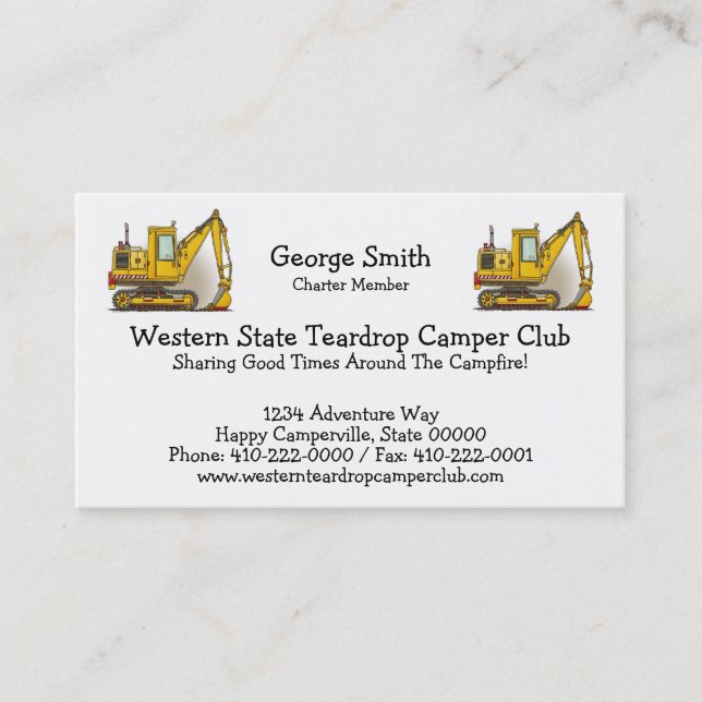 Baggerschaufel Visitenkarte (Vorderseite)