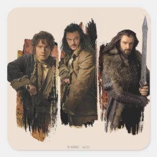 BAGGINS™, BARD THE BOWMAN™, & THORIN OAKENSHIELD™ QUADRATISCHER AUFKLEBER