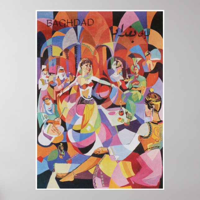 Baghdad Retro Vintage Travel Poster (Vorne)