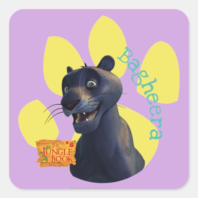 Bagheera 1 quadratischer aufkleber (Vorderseite)