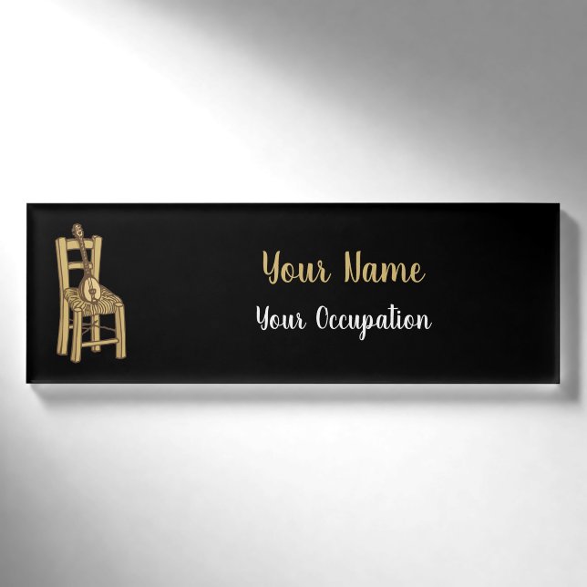 Baglama zum Vorsitzenden Namenschild (Vorderseite)