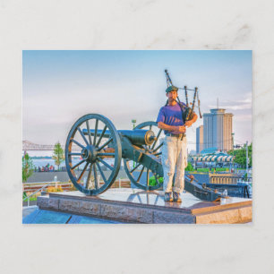 Bagpipe bei Sunset Postcard Postkarte