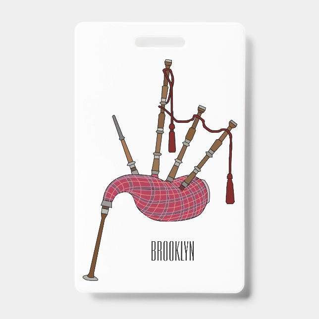 Bagpipe Cartoon Illustration Ausweis (Vorderseite)