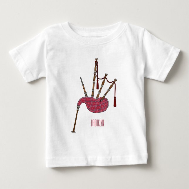 Bagpipe Cartoon Illustration Baby T-shirt (Vorderseite)