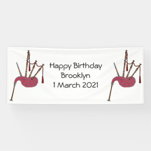 Bagpipe Cartoon Illustration Banner