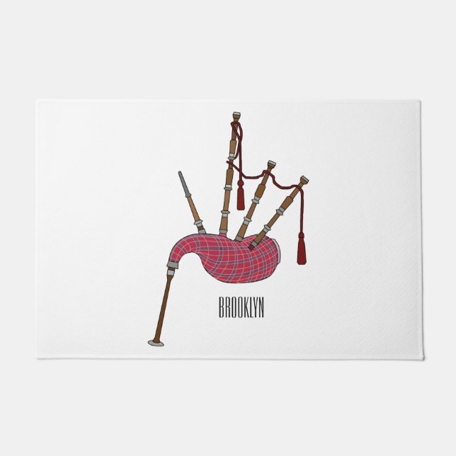 Bagpipe Cartoon Illustration Fußmatte (Vorderseite)