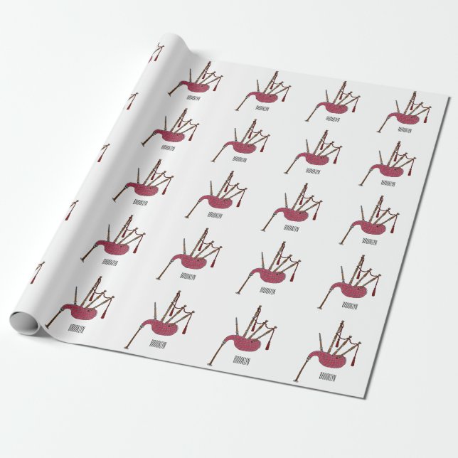 Bagpipe Cartoon Illustration Geschenkpapier (Ungerollt)