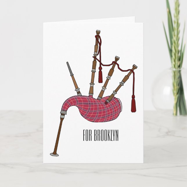 Bagpipe Cartoon Illustration Karte (Vorderseite)