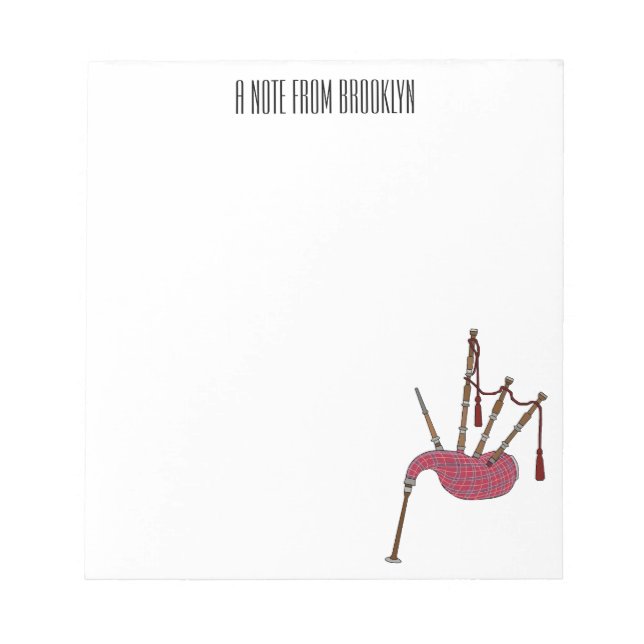 Bagpipe Cartoon Illustration Notizblock (Vorderseite)