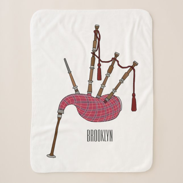 Bagpipe Cartoon Illustration Sherpadecke (Vorderseite)