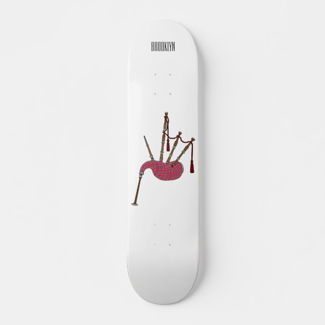Bagpipe Cartoon Illustration Skateboard (Vorne)