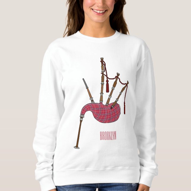Bagpipe Cartoon Illustration Sweatshirt (Vorderseite)