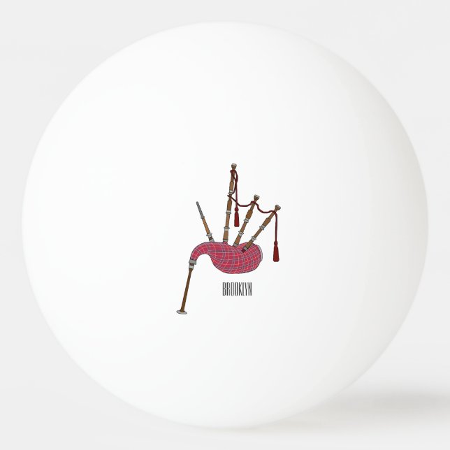 Bagpipe Cartoon Illustration Tischtennisball (Vorderseite)