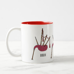 Bagpipe Cartoon Illustration Zweifarbige Tasse