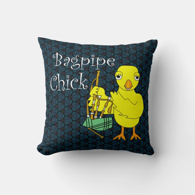 Bagpipe Chick Text Kissen (Vorderseite)