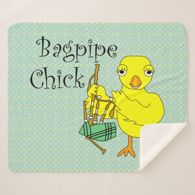 Bagpipe Chick Text Sherpadecke (Vorderseite (Horizontal))