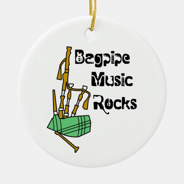 Bagpipe Music Rocks Keramik Ornament (Vorne)