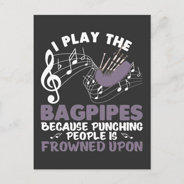 Bagpipe Musical Wind Instrument Scottish Bagpiping Postkarte (Vorderseite)