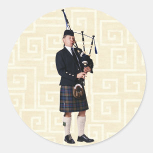 Bagpipe Musician Runder Aufkleber