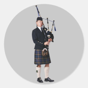 Bagpipe Musician Runder Aufkleber
