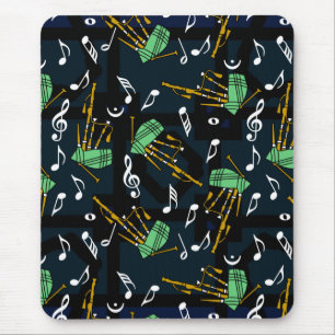 Bagpipe Musiknote Pattern Mousepad