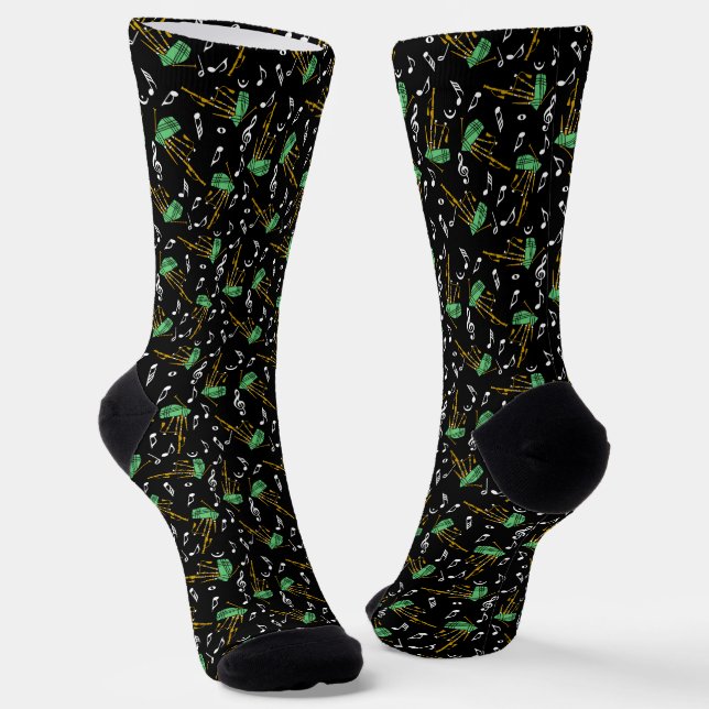 Bagpipe Musiknote Pattern Socken (Gewinkelt)