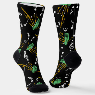 Bagpipe Musiknote Pattern Socken