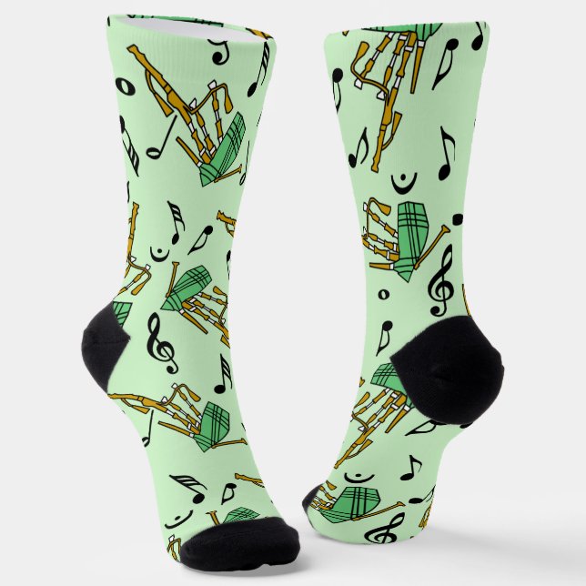 Bagpipe Musiknote Pattern Socken (Gewinkelt)