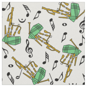 Bagpipe Musiknoten Pattern Stoff