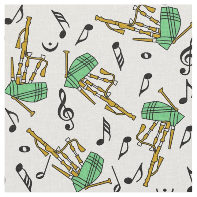 Bagpipe Musiknoten Pattern Stoff (Nahaufnahme)