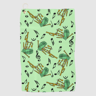 Bagpipe Musiknotens Pattern Golfhandtuch