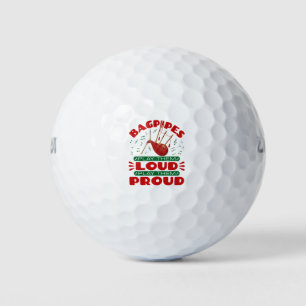 Bagpipe Play Them Loud Proud Scottish Bagpiper Golfball