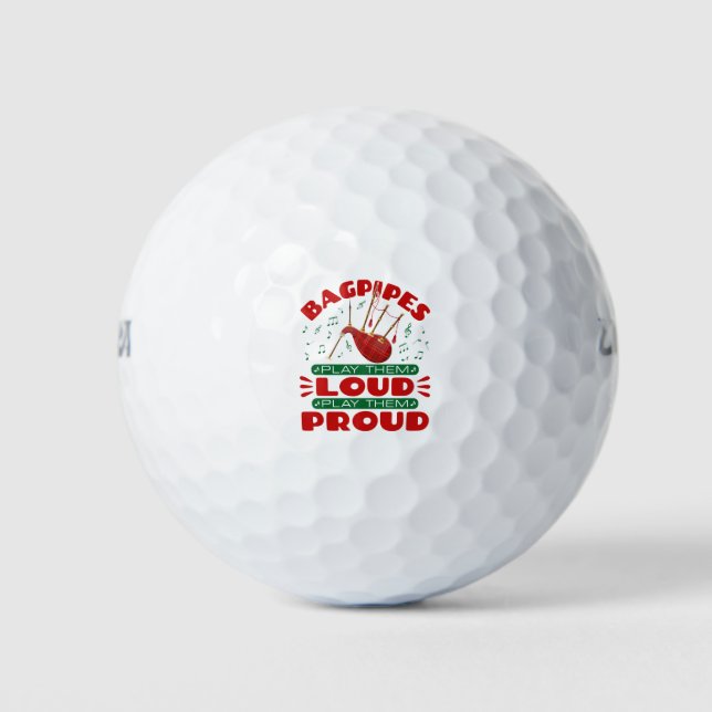 Bagpipe Play Them Loud Proud Scottish Bagpiper Golfball (Vorderseite)