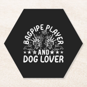 Bagpipe Player and Dog Lover - Bagpiping Downer Untersetzer