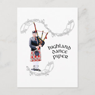 Bagpipe Player in Red Kilt Postkarte