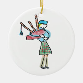 Bagpipe Playing Keramik Ornament