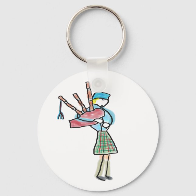 Bagpipe Playing Schlüsselanhänger (Vorderseite)