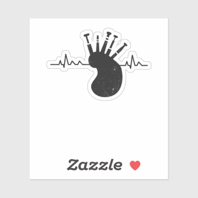 Bagpipe Pulse Scotland Heartbeat Aufkleber (Blatt)