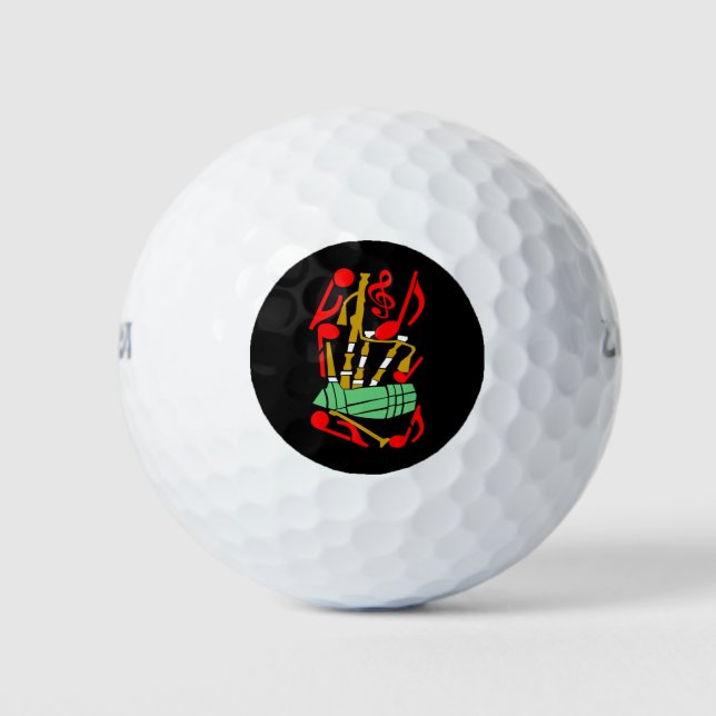 Bagpipe Red Musiknotens Golfball (Vorderseite)