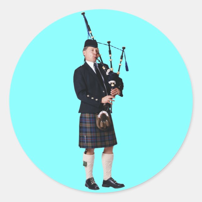 Bagpipe Runder Aufkleber (Vorderseite)