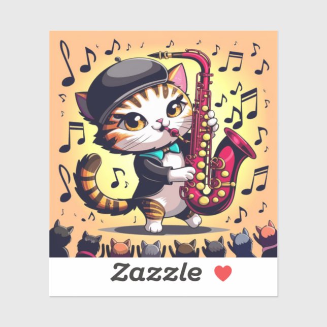 Bagpipe spielt Cat Aufkleber (Blatt)