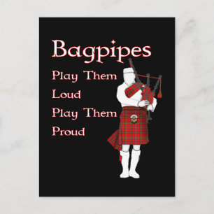 Bagpipe spielt sie Loud Postkarte
