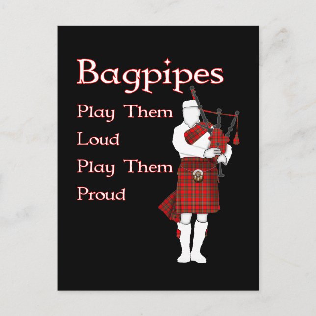 Bagpipe spielt sie Loud Postkarte (Vorderseite)